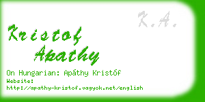 kristof apathy business card
