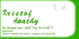 kristof apathy business card